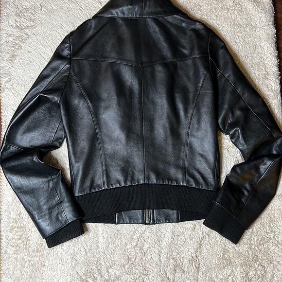 Arden B Black Leather Jacket Sz M - Picture 6 of 13